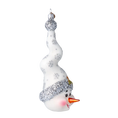 Load image into Gallery viewer, Silver Frost Snowman Handmade Glass Christmas ornament Snowman
