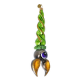 Load image into Gallery viewer, Bat -Green Claw. Handmade Glass Christmas ornament.