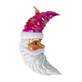 Load image into Gallery viewer, Santa Claus in the Pink Sky Moon. Handmade Glass Christmas ornament.