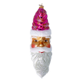 Load image into Gallery viewer, Santa Claus in the Pink Sky Moon. Handmade Glass Christmas ornament.