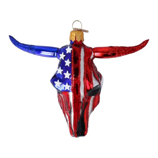 American Buffalo - Patriotic Glass Ornament.