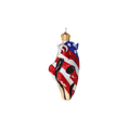 Load image into Gallery viewer, Patriotic Buffalo - American Decoration. Handmade Glass Christmas ornament.
