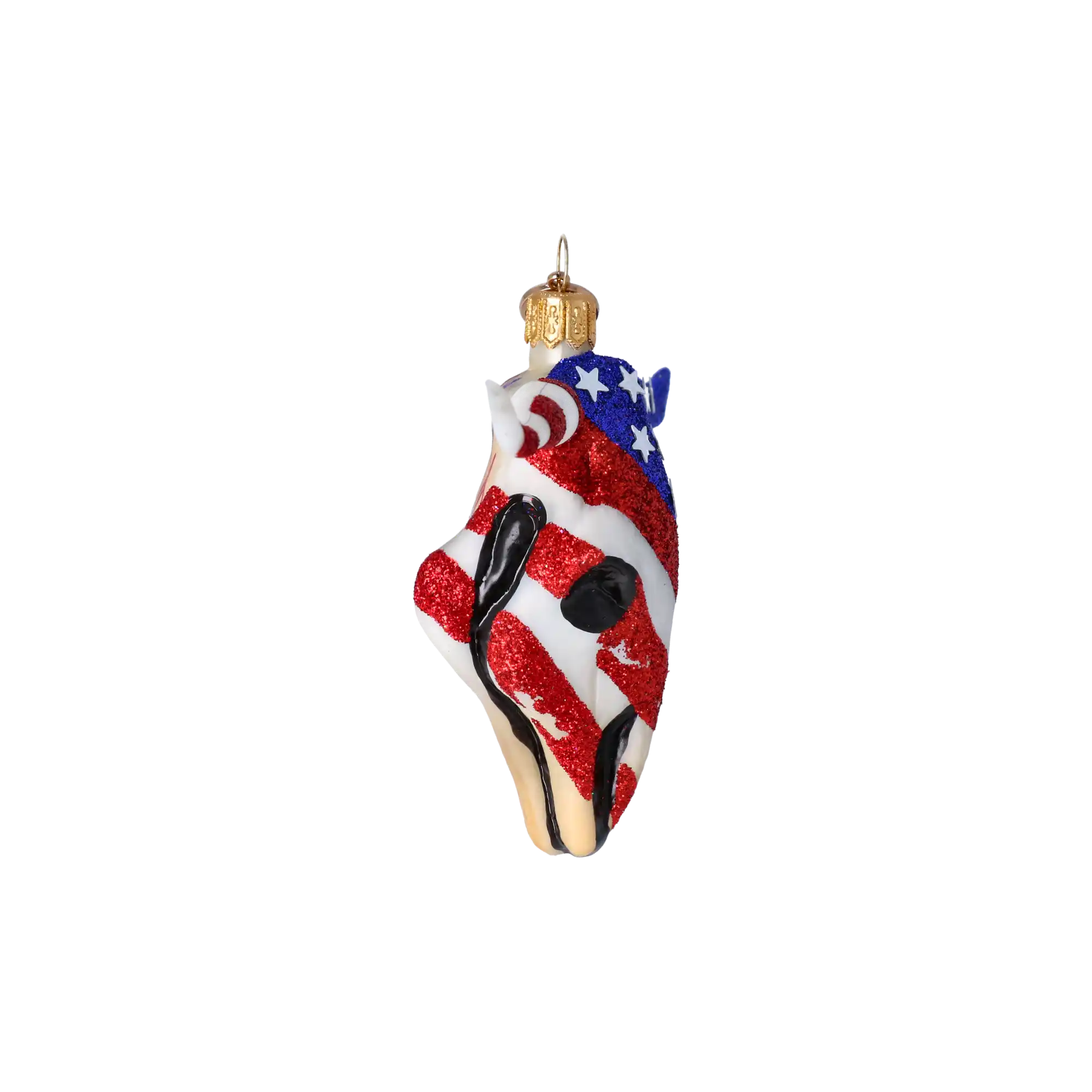 Patriotic Buffalo - American Decoration. Handmade Glass Christmas ornament.