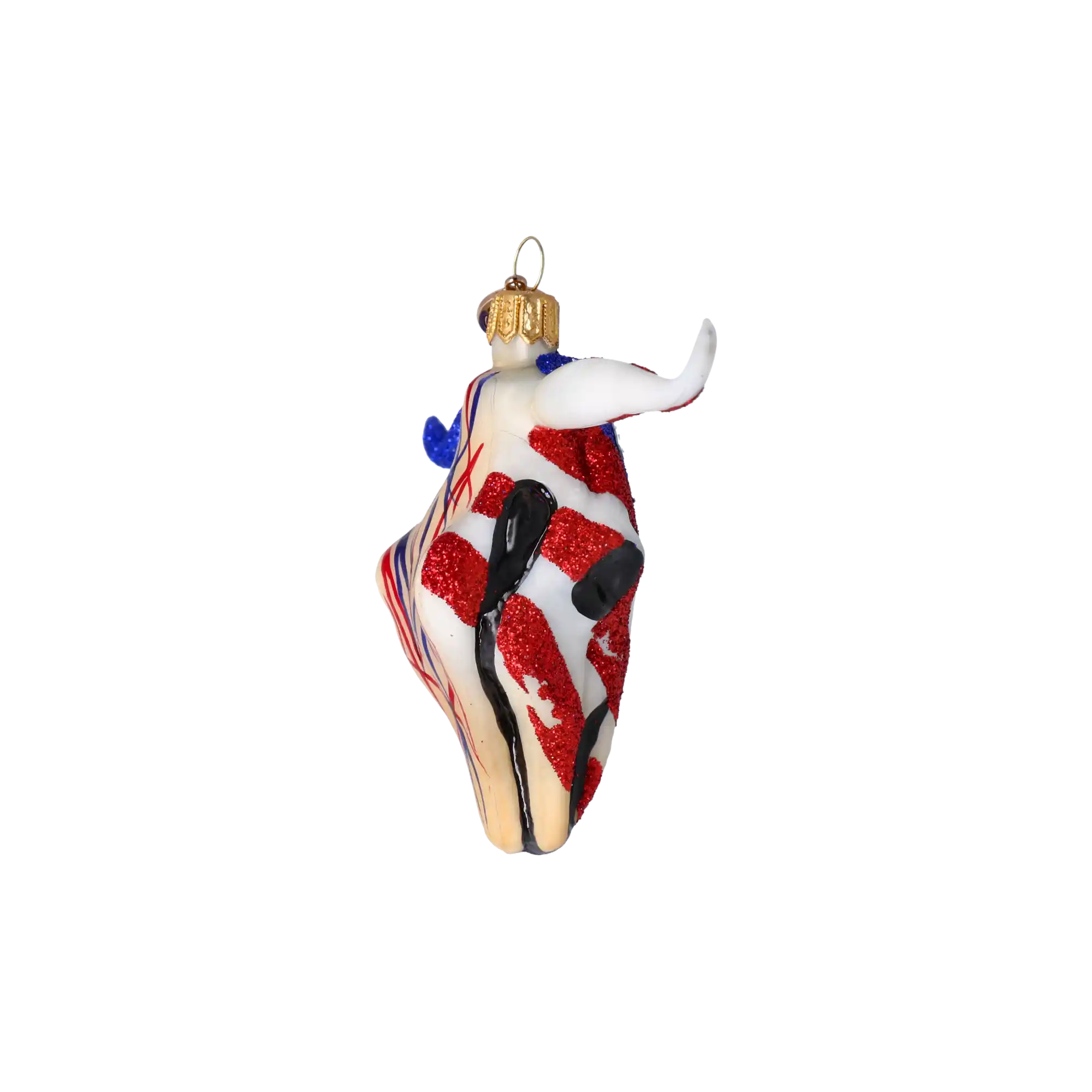 Patriotic Buffalo - American Decoration. Handmade Glass Christmas ornament.