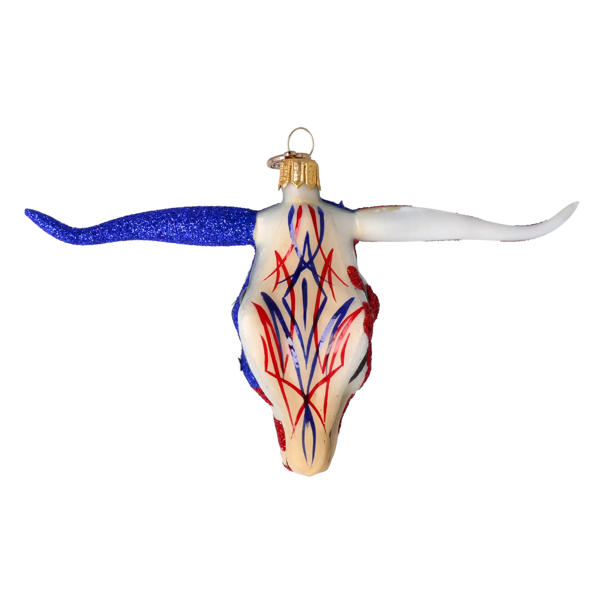 Patriotic Buffalo - American Decoration. Handmade Glass Christmas ornament.