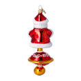 Load image into Gallery viewer, Ornament Merry Santa Claus on a spinning wheel. Handmade Glass Christmas ornament.