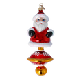 Bild in die Galerieansicht laden, Ornament Merry Santa Claus on a spinning wheel. Handmade Glass Christmas ornament. 2024-255