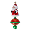 Load image into Gallery viewer, Magic Santa Claus. Handmade Glass Christmas ornament. 2024-256
