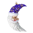 Load image into Gallery viewer, Moonlight Santa. Handmade Glass Christmas ornament Moon