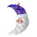 Load image into Gallery viewer, Moonlight Santa. Handmade Glass Christmas ornament Moon