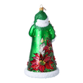 Load image into Gallery viewer, Christmas Green Santa Claus. Handmade Glass Christmas ornament. 2024-262