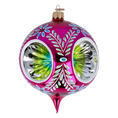 Load image into Gallery viewer, Headlights -Fuchsia skylight. Handmade Glass Christmas ornament.