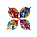 Load image into Gallery viewer, Colorful Christmas Set of 4 Colorful Handmade Glass Christmas ornament. If