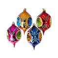Load image into Gallery viewer, Colorful Christmas Set of 4 Colorful Handmade Glass Christmas ornament. If