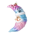 Load image into Gallery viewer, Sugar Moon ornament. Handmade Glass Christmas ornament.
