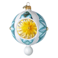 Load image into Gallery viewer, Winter Sunflower Handmade Glass Christmas ornament