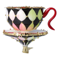Load image into Gallery viewer, Royal Tea Delight Tea cup Ornament Handmade Glass Christmas ornament