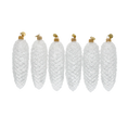 Załaduj obraz do przeglądarki galerii, Crystal Frost Pinecone Ornaments – Set of 6. Handmade Glass Christmas ornament. 2025-207