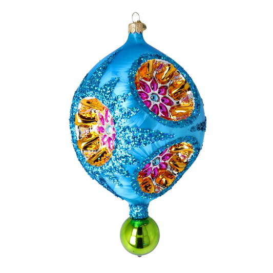 PRE-ORDER Cosmic Bloom in Sapphire Sky Glass Christmas Collection: Celestial Jewel Ornaments