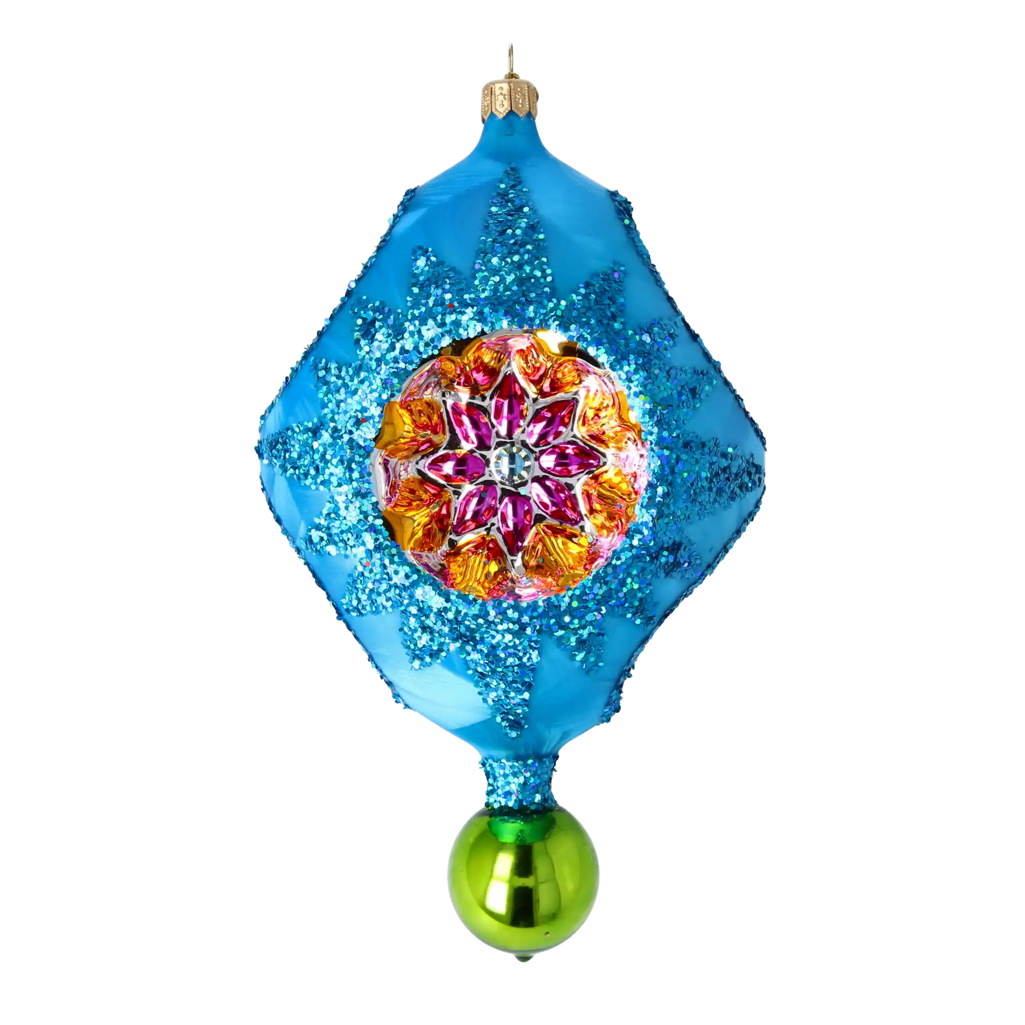 PRE-ORDER Cosmic Bloom in Sapphire Sky Glass Christmas Collection: Celestial Jewel Ornaments