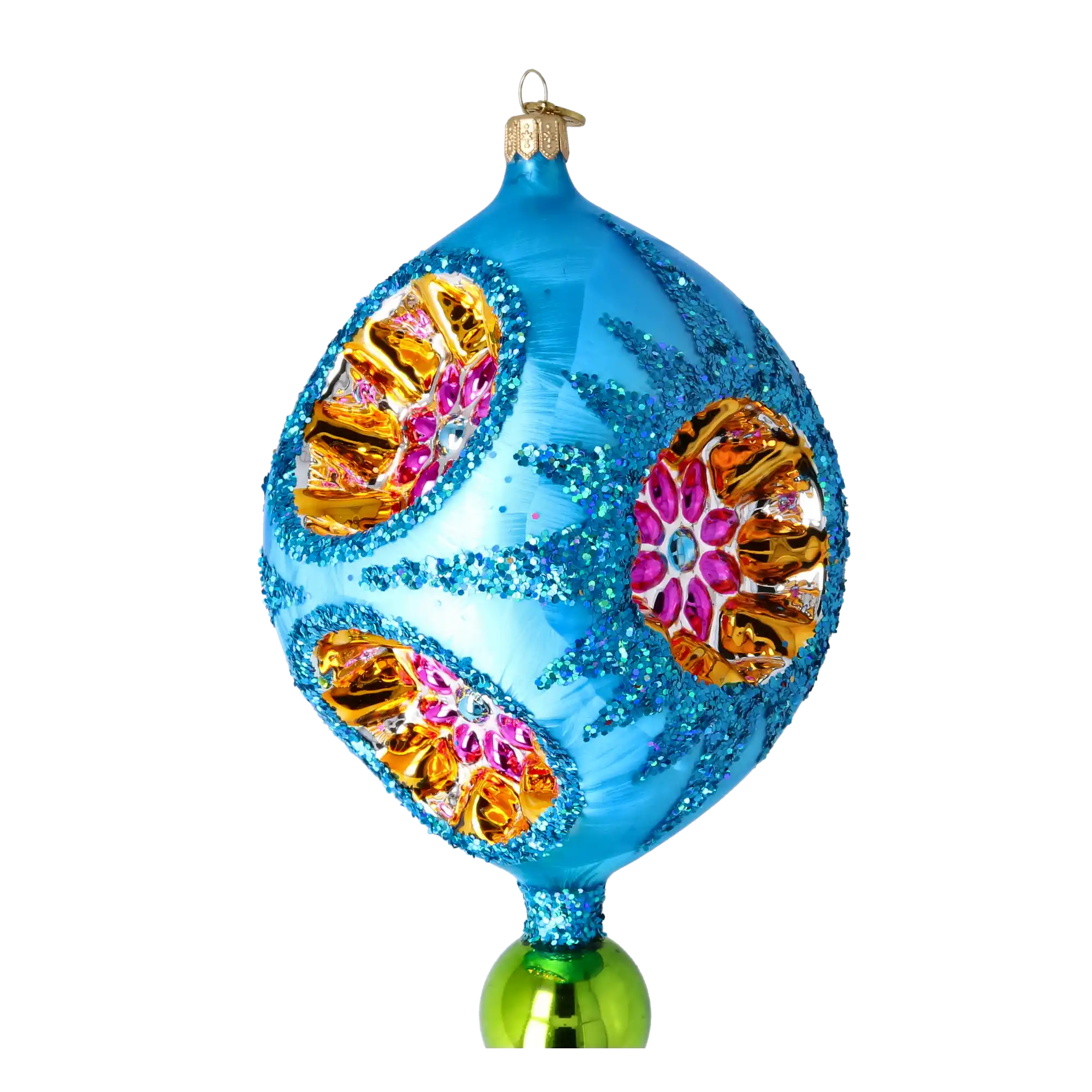 PRE-ORDER Cosmic Bloom in Sapphire Sky Glass Christmas Collection: Celestial Jewel Ornaments