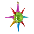 Load image into Gallery viewer, Emerald Glow Sunburst Glass Christmas ornament free blowing PRE-ORDER 2026-071
