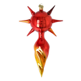 Załaduj obraz do przeglądarki galerii, Crimson Solar Star Glass Christmas ornament free blowing PRE-ORDER 2026-074