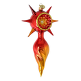 Załaduj obraz do przeglądarki galerii, Crimson Solar Star Glass Christmas ornament free blowing PRE-ORDER 2026-074