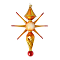 Załaduj obraz do przeglądarki galerii, Amber Frost Star Glass Christmas ornament free blowing PRE-ORDER 2026-090