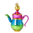 Load image into Gallery viewer, Rainbow Brew Pot Free Blowing Glass Ornament 2026-109