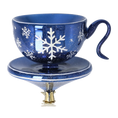 Load image into Gallery viewer, Crimson Snow Cup Free Blowing Glass Teacup Ornament 2026-112