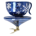 Load image into Gallery viewer, Crimson Snow Cup Free Blowing Glass Teacup Ornament 2026-112