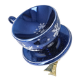 Load image into Gallery viewer, Crimson Snow Cup Free Blowing Glass Teacup Ornament 2026-112