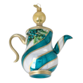 Load image into Gallery viewer, Icy Pine Tea Pot Free Blowing Glass Ornament 2026-119