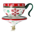 Load image into Gallery viewer, Winter Snowflake Cup Free Blowing Glass Teacup Ornament 2026-122
