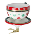 Load image into Gallery viewer, Winter Snowflake Cup Free Blowing Glass Teacup Ornament 2026-122