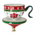 Load image into Gallery viewer, Festive Snowflake Cup Free Blowing Glass Teacup Ornament 2026-124