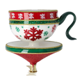 Load image into Gallery viewer, Festive Snowflake Cup Free Blowing Glass Teacup Ornament 2026-124
