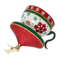 Load image into Gallery viewer, Festive Snowflake Cup Free Blowing Glass Teacup Ornament 2026-124
