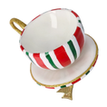 Load image into Gallery viewer, Holiday Stripe Cup Free Blowing Glass Teacup Ornament 2026-126