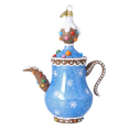 Load image into Gallery viewer, Frosted Candy Teapot Pot Free Blowing Glass Ornament 2026-133