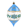 Load image into Gallery viewer, Personalized Winter Holly Drop in Sky | Hand-Painted Glass Ornament | Blubom 2027-036