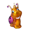 Load image into Gallery viewer, Cheerful Snail Ornament Handmade Glass Christmas ornament
