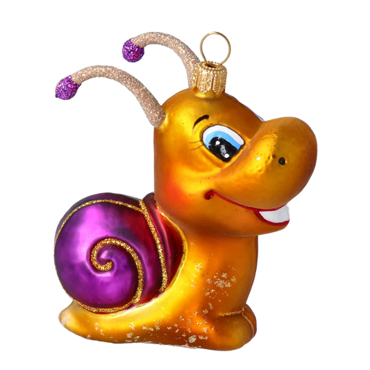 Cheerful Snail Ornament Handmade Glass Christmas ornament