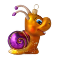 Load image into Gallery viewer, Cheerful Snail Ornament Handmade Glass Christmas ornament
