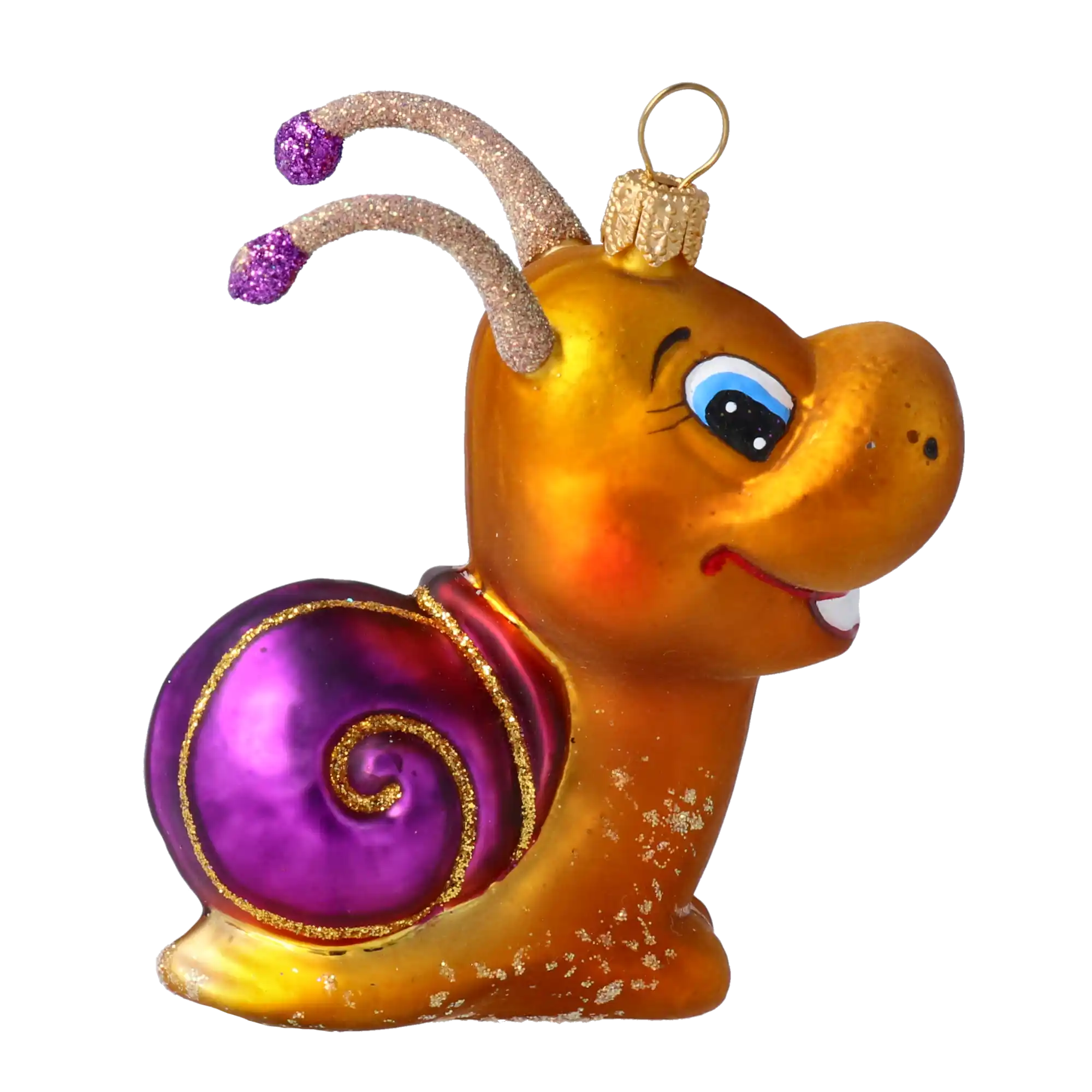 Cheerful Snail Ornament Handmade Glass Christmas ornament
