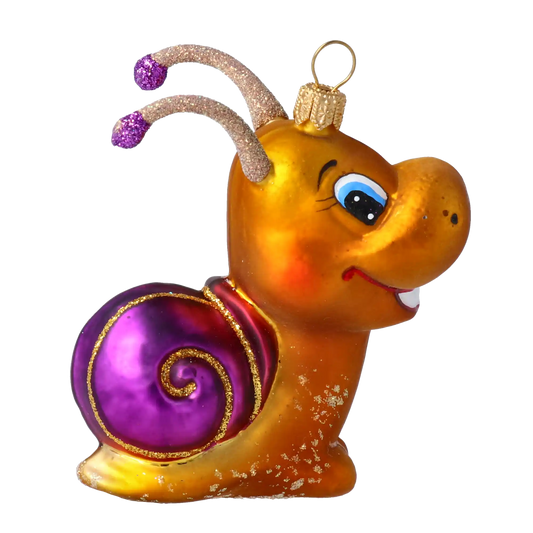 Cheerful Snail Ornament Handmade Glass Christmas ornament