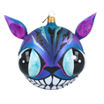 Load image into Gallery viewer, Moon Cat. Handmade Glass Christmas ornament. 2020-017
