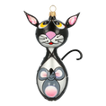 Load image into Gallery viewer, Cat and Mouse. Handmade Glass Christmas ornament. 2020-018
