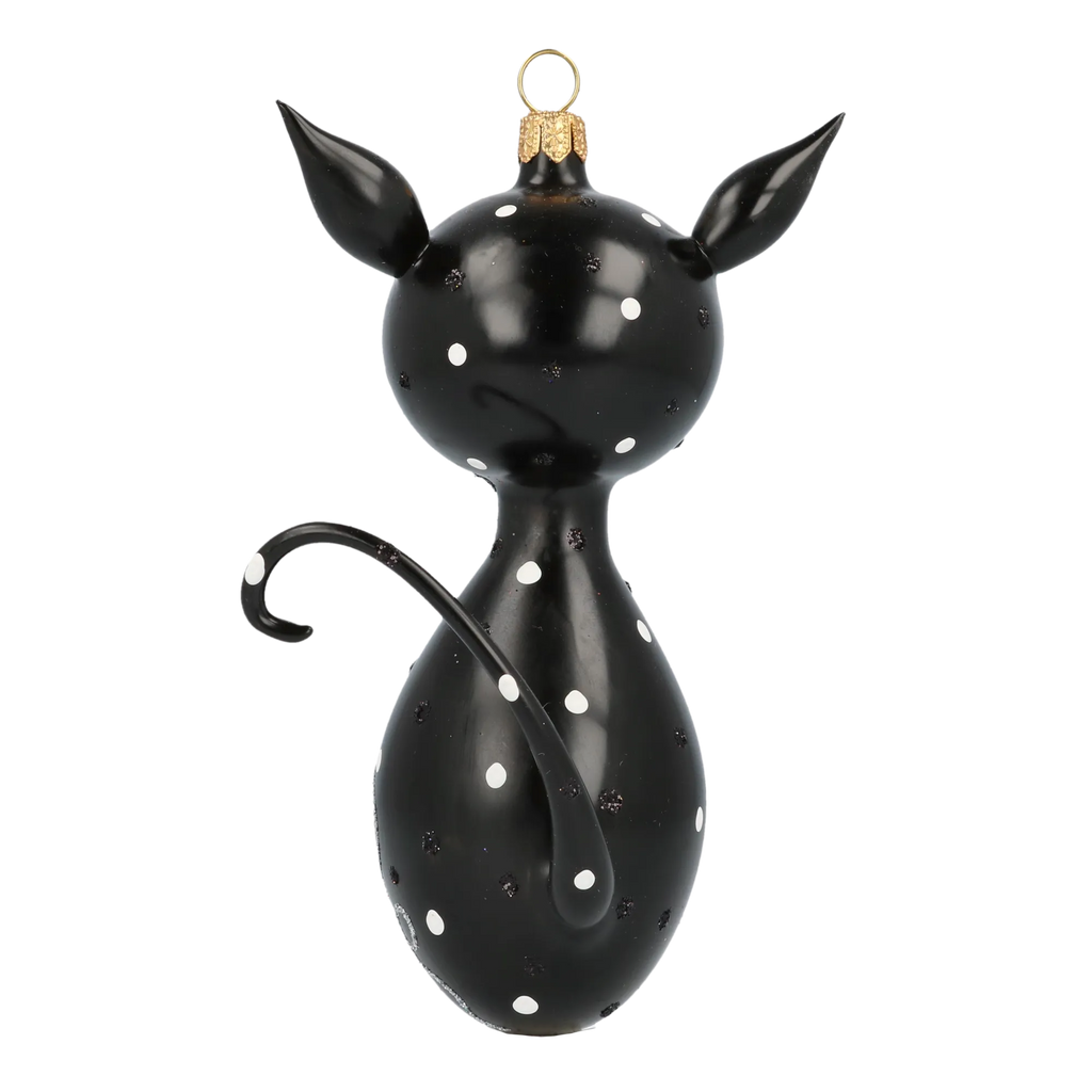 Vigilant Feline Heart | Hand-Painted Glass Ornament | Blubom 2020-018